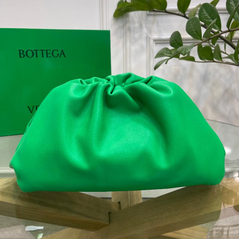 Bottega Veneta Clutches Bags 698895 Plain Gold Button Grass Green